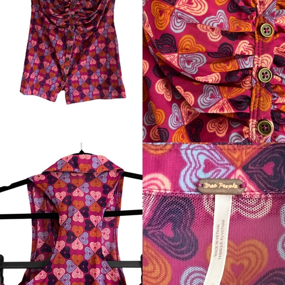 “Free People” love is here as a Sheer sleeveless top with ruching - Picture 4 of 10